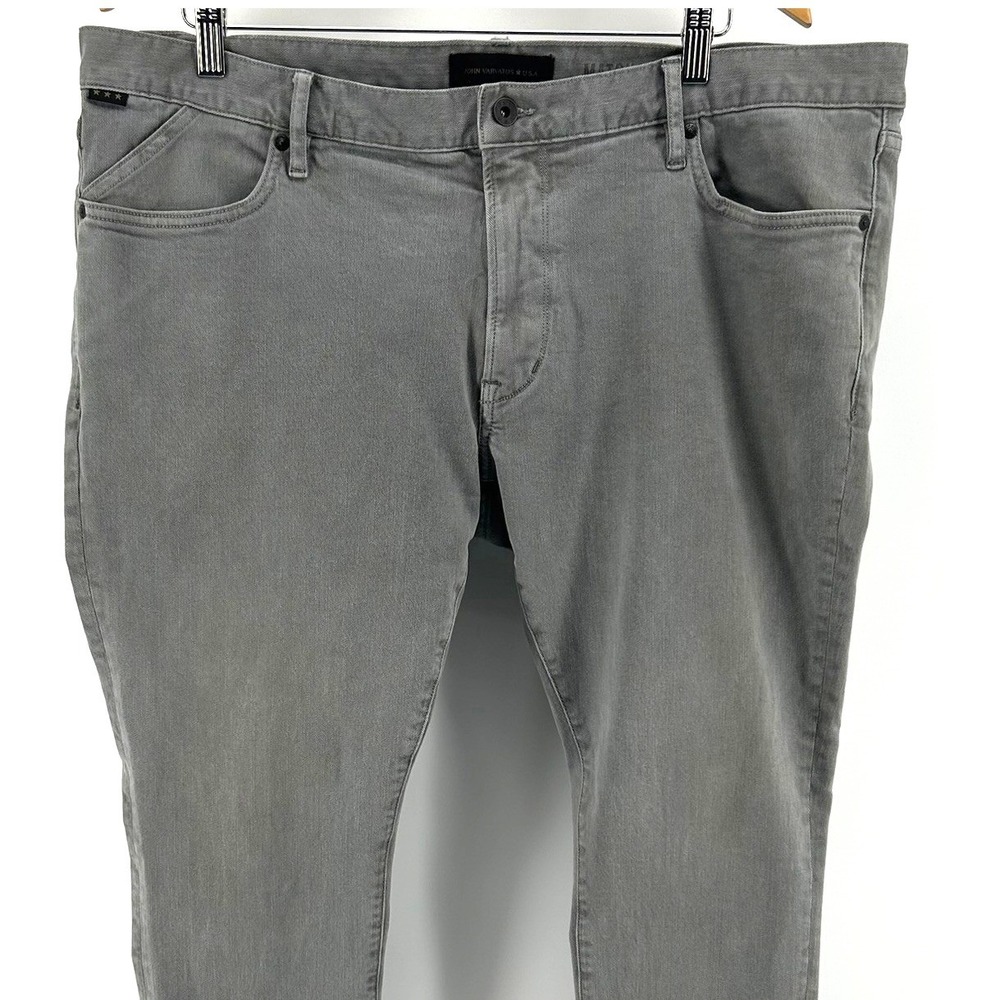 John Varvatos USA Matchstick Mens Grey Denim Slim Fit Tapered Leg Jeans 40x33